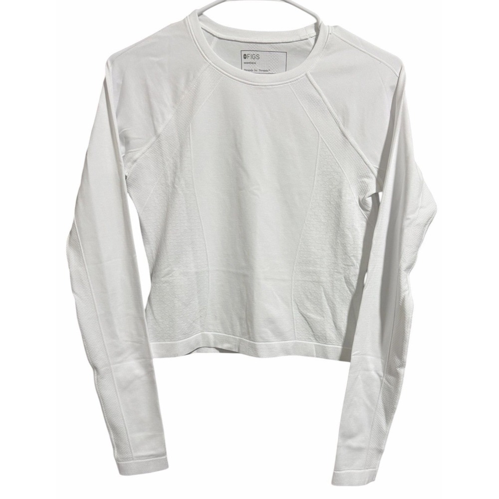 Figs Seamless Longsleeve Underscrub Top White Women's Size Small